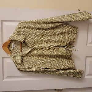 Maison d' Amelie Paris Green Patterned Button-Up Blouse